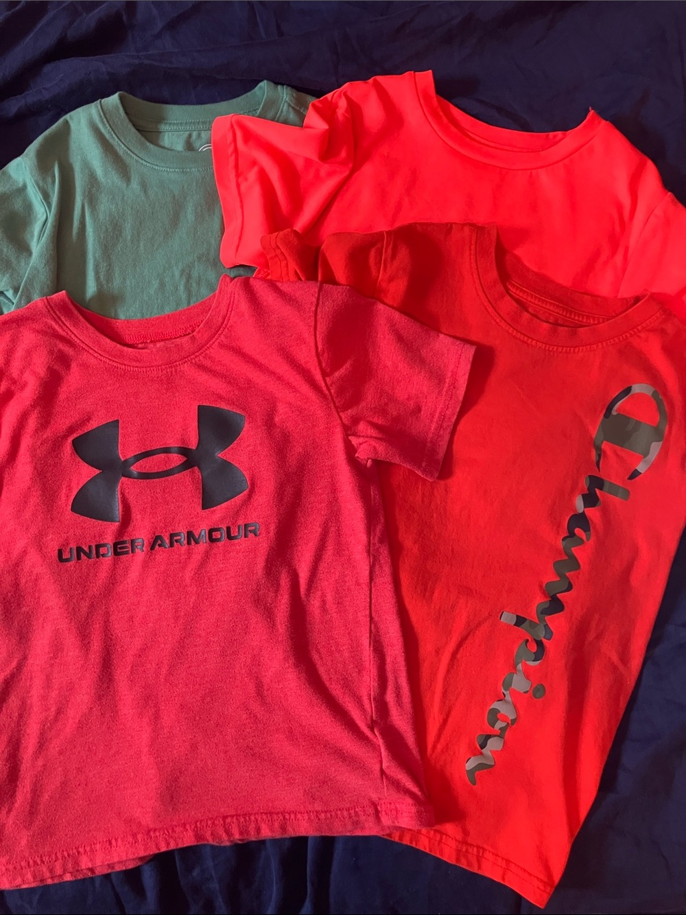 Under Armour Kids red Logo Short-Sleeve Tee orange champion and green shirt